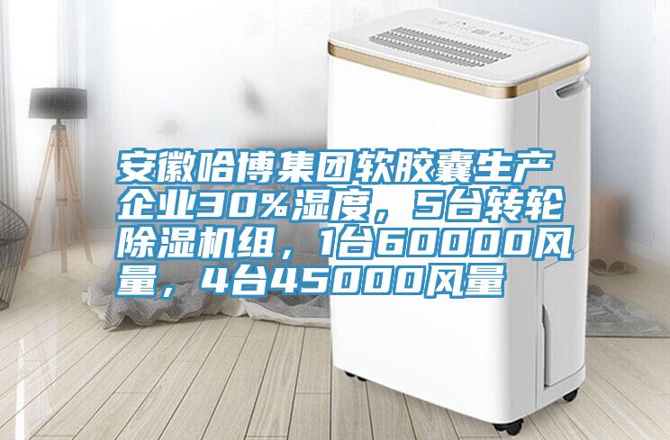 安徽哈博集團軟膠囊生產企業30%濕度，5台轉輪PICACG哔咔官网入口組，1台60000風量，4台45000風量