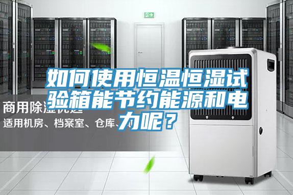 如何使用恒溫恒濕試驗箱能節約能源和電力呢？