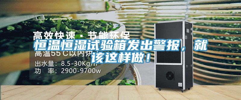 恒溫恒濕試驗箱發出警報，就該這樣做！